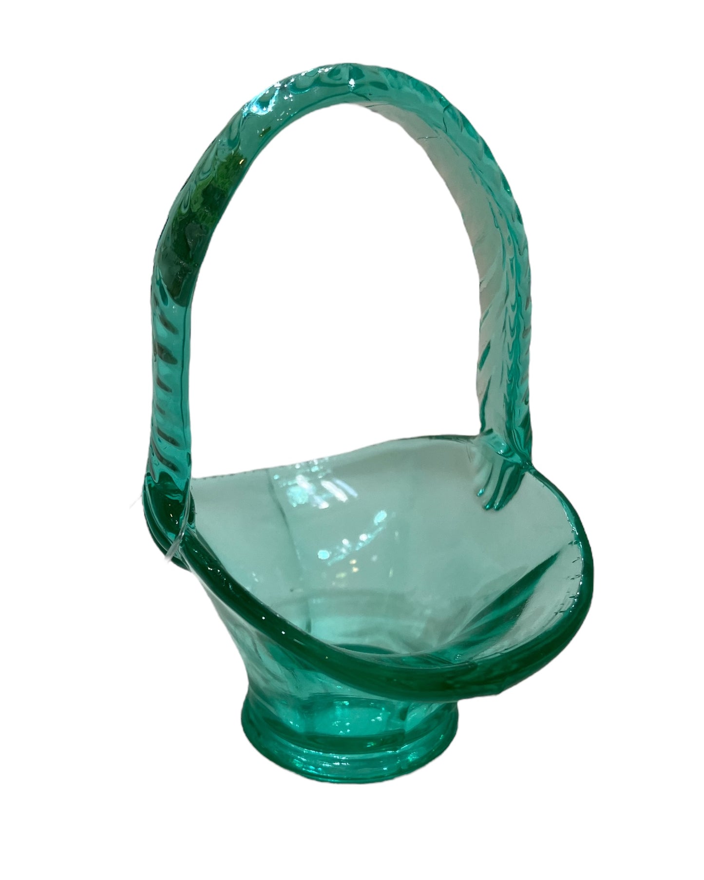 Vintage Uranium Glass Small Basket