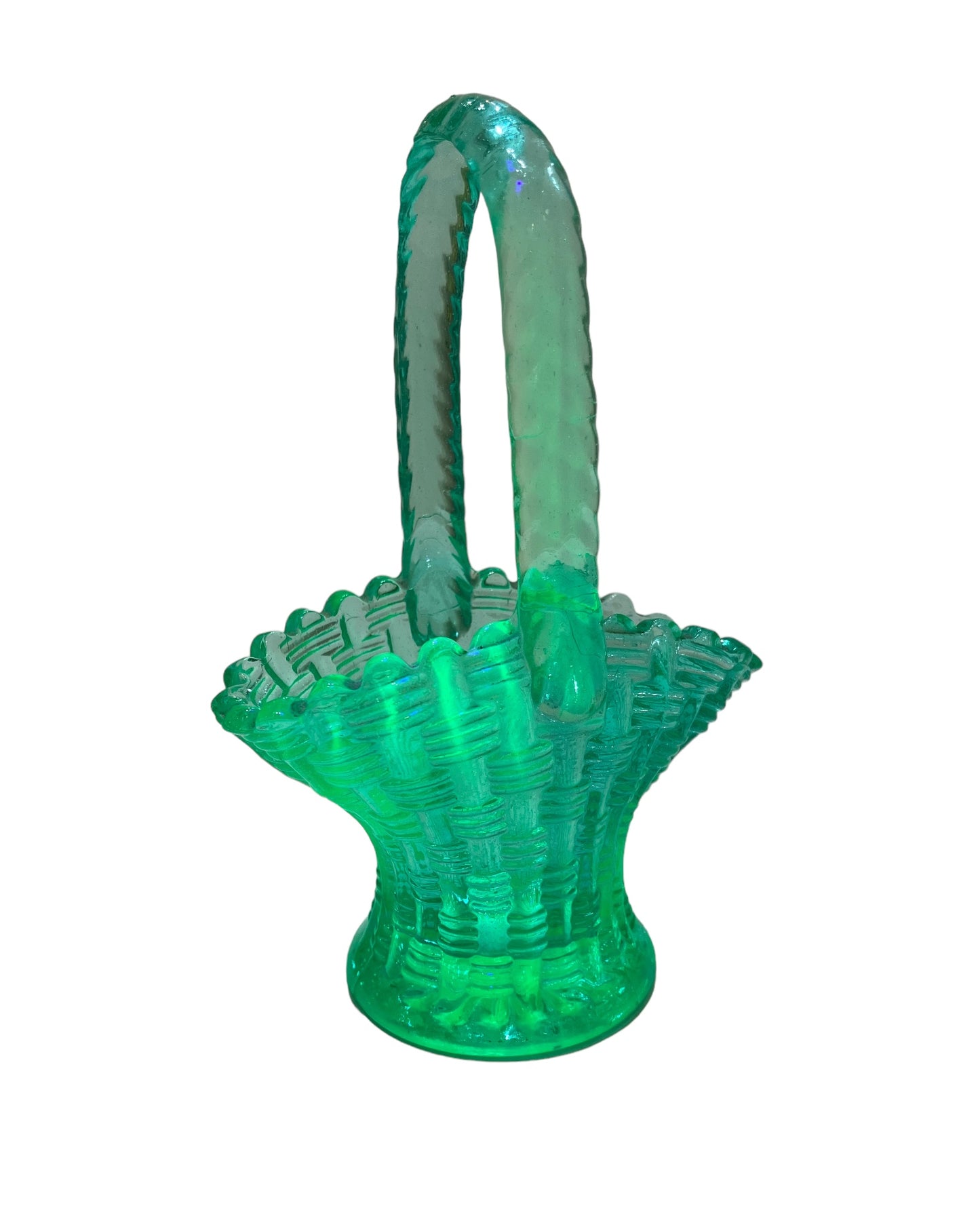 Vintage Uranium Glass Basket