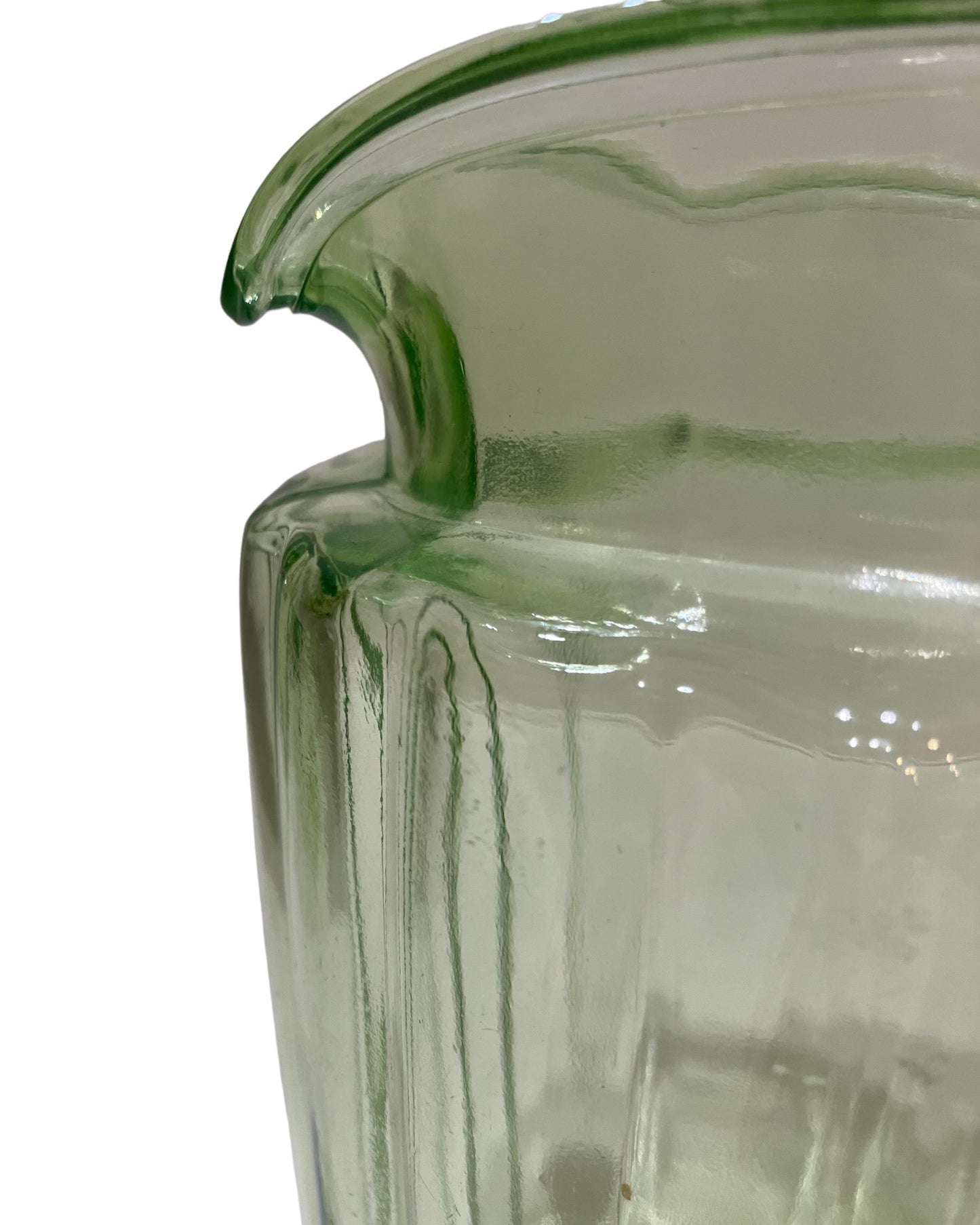 Vintage Uranium Glass Green Pitcher