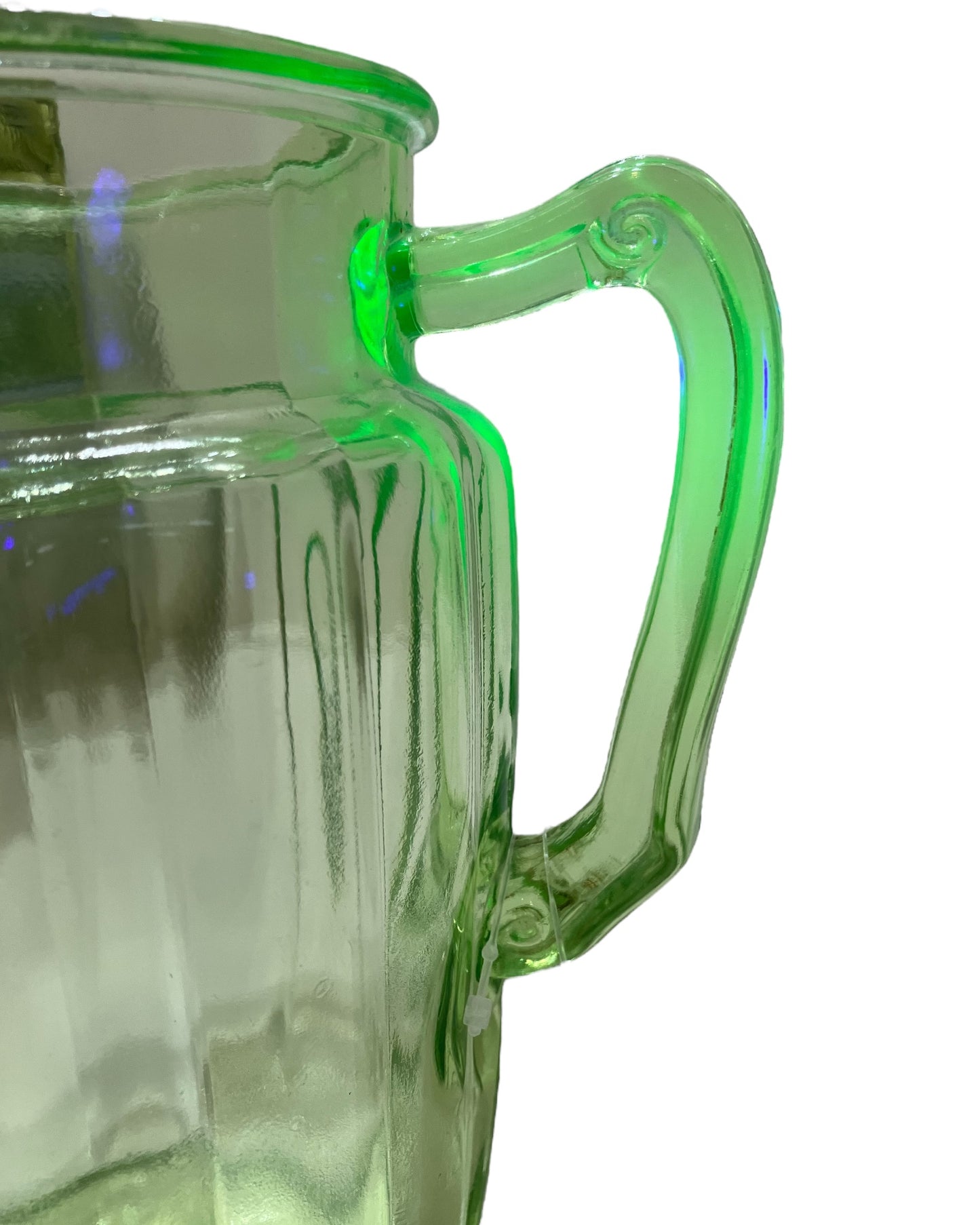 Vintage Uranium Glass Green Pitcher