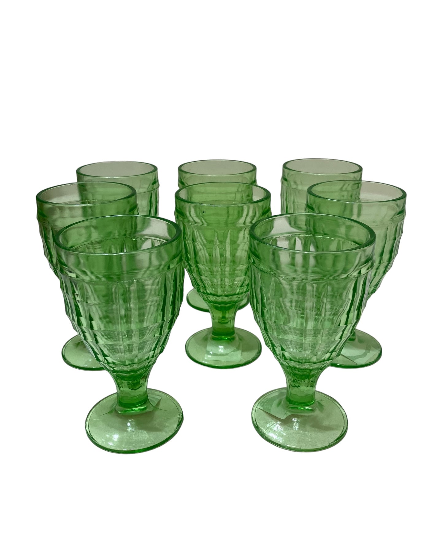 Vintage Green Uranium Glass Goblet