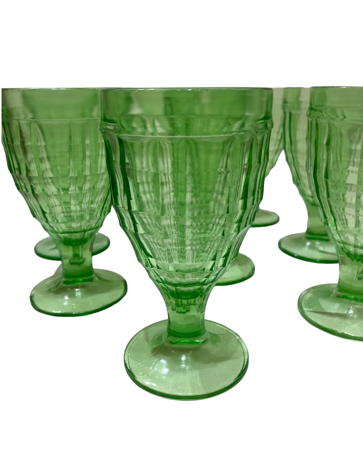 Vintage Green Uranium Glass Goblet