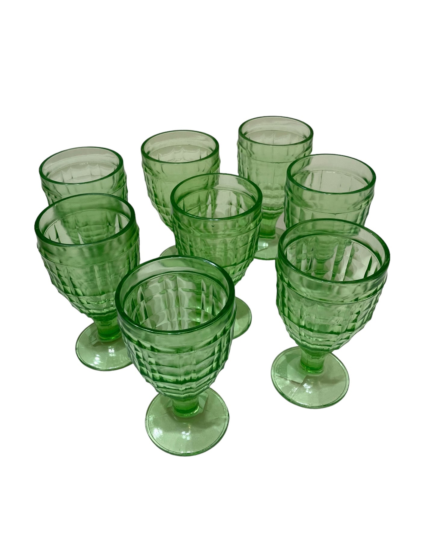 Vintage Green Uranium Glass Goblet