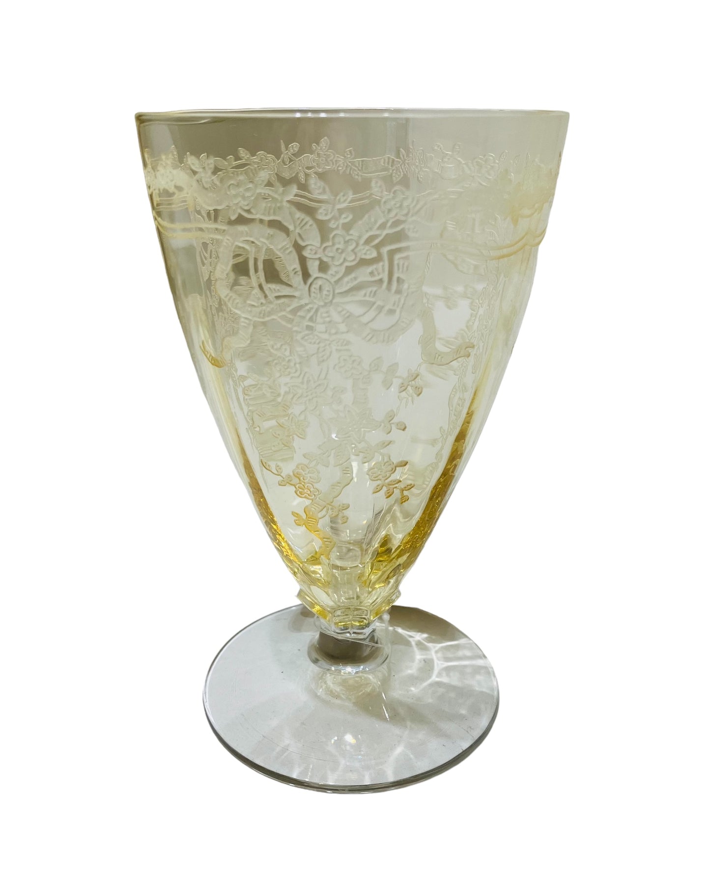 Vintage June Etch Glass Goblets (Set of 4)